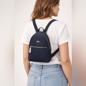 Authentic Lacoste Daily Classic Coated Piqué Canvas Backpack
